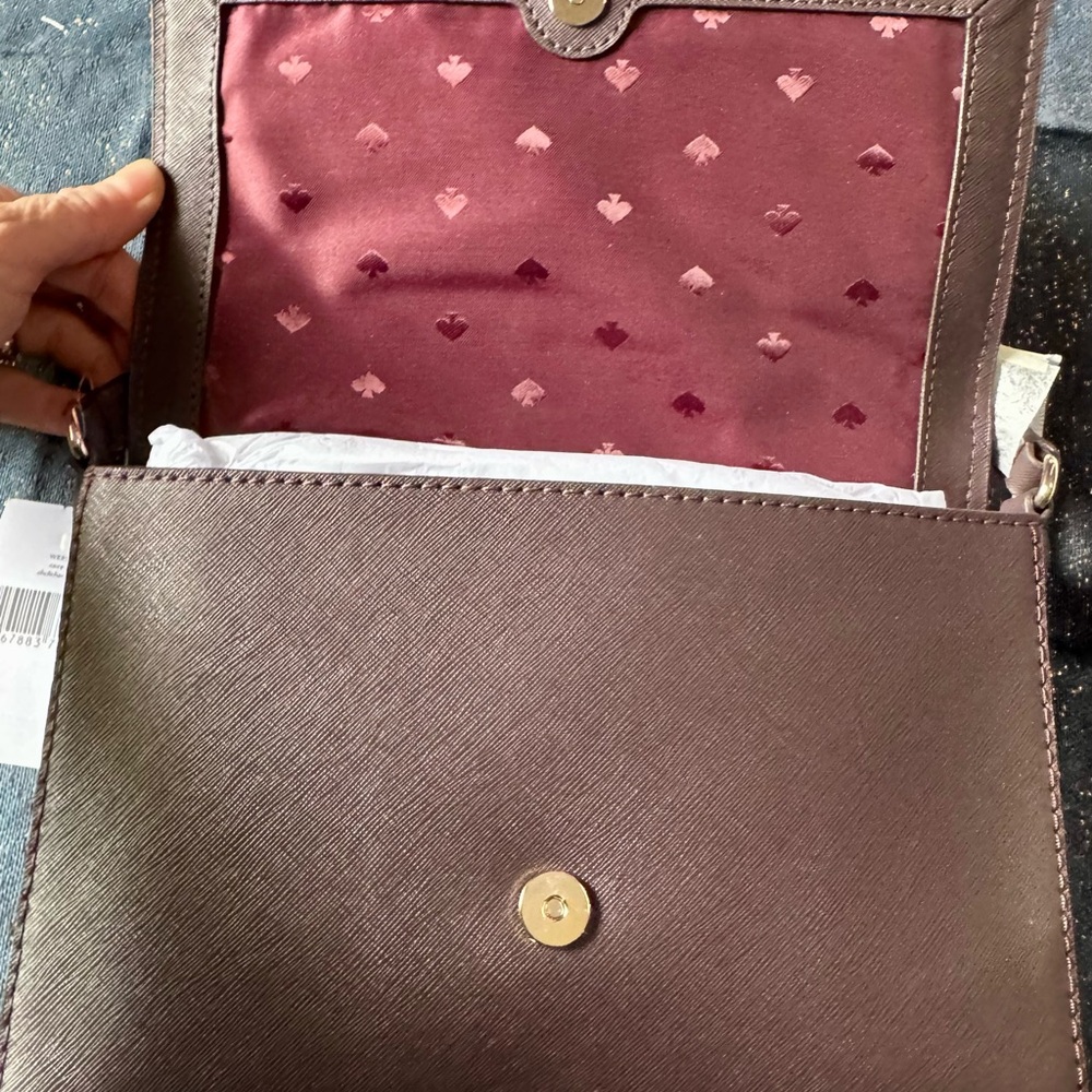 Kate Spade Brown Crossbody Bag Minimalist Design - Picture 3 of 11